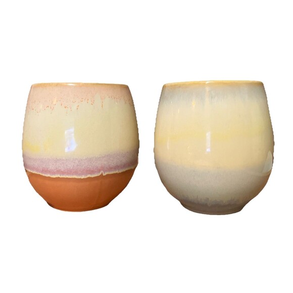 Ceramic Pottery Cabin style Urban Coffee Mugs 12-16 oz Drip Glaze- Set Of 2 - Picture 12 of 16